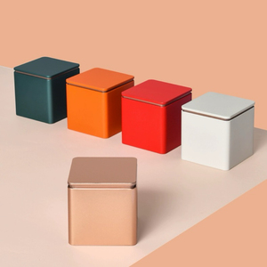 Sang Trọng 90Mm Kín Kim Loại Canister Cấp Thực Phẩm Trà Cà Phê <span class=keywords><strong>Cookie</strong></span> Kẹo Sô Cô La Lưu Trữ Hộp Vuông <span class=keywords><strong>Tin</strong></span> Có Thể - Product Image 4