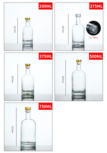 Botella de Vidrio para Licor de 100 ml, 200 ml, 500 ml, 750 ml, Diseño Nuevo, Personalizada, para Vodka, Ginebra, Whisky, Tequila, Venta al por Mayor - Product Image 5