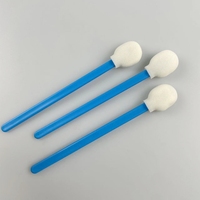 Éponge ronde en mousse de 128 mm - Manche bleu - 50 pièces - pour retouches de peinture, vernis, glaçure, teinture et application de revêtements de précision