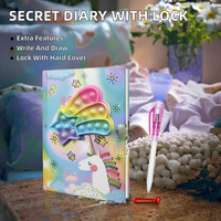Ensemble de journal secret avec cadenas et stylo invisible |   Journal Fidget à Couverture en Papier et Reliure Cousue 7,5x5,4 po pour Filles de 6 à 12 Ans