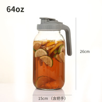 Ensemble de carafes en verre borosilicate résistant pour eau bouillante et froide, 32oz/64oz, tasses anti-fuite pour la maison et le bureau