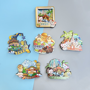 Imán <span class=keywords><strong>de</strong></span> nevera ecológico <span class=keywords><strong>de</strong></span> madera con diseño creativo del sitio turístico <span class=keywords><strong>de</strong></span> Xishuangbanna Shangri <span class=keywords><strong>La</strong></span>, <span class=keywords><strong>ciudad</strong></span> turística característica - Product Image 1