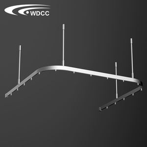 Rail de rideau de cabine hospitalière en aluminium, séparateur de lits d'hôpital en aluminium, rail de rideau pliable à fixation au plafond avec tige extensible - Product Image 2