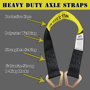 Reboque resistente do carro amarra para baixo Straps4 Pc 2 "X 8 'catraca correias + J-ganchos com Clip2" X 36' eixo correias quebrar a força - Product Image 2