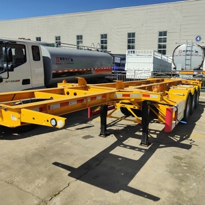 Giá rẻ nhất 40 <span class=keywords><strong>ft</strong></span> 3 trục thép <span class=keywords><strong>Dock</strong></span> Skeleton bán Trailer cho container Giao thông vận tải - Product Image 3