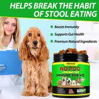 Oimmal Dog No Poo Immune Chews Probiotiques Enzymes Digestives Supplément Personnalisé pour Animaux de Compagnie 150 Comprimés Masticables Souples pour la Santé