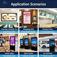Écran d'affichage numérique LCD vertical de 55 pouces pour les magasins de détail, utilisation en intérieur, sur pied