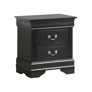 Black Nightstand With Two <b>Drawers</b> <b>For</b> Bedroom <b>Storage</b> - Product Image 2