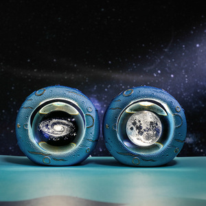USB Rechargeable LED Atmosphere Acrylic Ball Night <b>Light</b> <b>Sensor</b> Control Color-Changing 3D Star Ocean Moon Saturn Solar Middle - Product Image 5