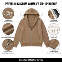 Sudadera con capucha para mujer, informal, con cremallera completa, estilo deportivo, holgada, de manga larga, con capucha, logotipo personalizado, lavado ácido