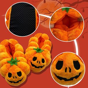 Chaussons d'intérieur LK Fashion Halloween Pumpkin Demon pour femmes, mignons, en peluche, pantoufles Pumpkin Demon pour Halloween, pour la maison - Product Image 6