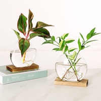 Vase en verre de haute qualité pour la décoration de balcon et de bureau, vase en verre hydroponique, ornements