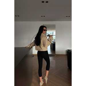 Manteau Trench Vintage Décontracté Beige Clarice pour Femme, Double Boutonnage, Fermeture Ceinture, Doublure Cuir Shearling et Coton, Imprimé Boutonné - Product Image 1