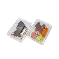 Op Maat Gemaakte Print Wegwerp Pla Lege Food Container Box Clamshell Ontwerp Sabotage Evident Veilig Slot Voor Cookie Fruit Blister
