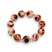 Bracelet imprimé léopard, style punk exagéré, multicouche, perles acryliques pour femmes