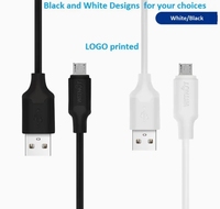 Câble Micro USB en gros, accessoires pour téléphones portables, câble de données blanc et noir