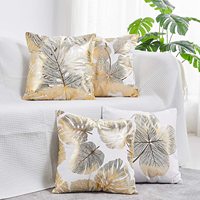 Feuille d'or imprimée Stock décoratif canapé chaise sol jeter taie d'oreiller coussin nouveaux modèles noir feuille d'or imprimé coussin