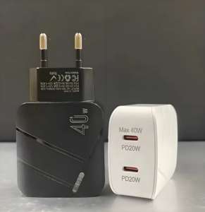 Vente en gros PD40W/PD20W Dual Type-C Chargeur mural rapide pour IPhones Prix d'usine Adaptateur d'alimentation avec fonction d'écouteur - Product Image 3