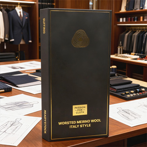 최신 최저가 이탈리아 스타일 최고급 메리노 울/폴리에스터 혼방 원단 유기농 직조 울 수트 원단 샘플 북 - Product Image 4