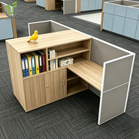 Poste de travail modulaire en forme de L, écologique et moderne, pour employés, avec armoire de rangement intégrée et garantie de 10 ans