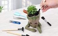 Pot Penanam Bunga Groot Besar dengan Set Alat Model Pohon Manusia Lucu Pot Taman Tanaman Sukulen Pen Pot Penjaga