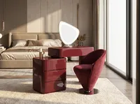 Tabouret de maquillage et chaise de coiffeuse éclairée de style nordique minimaliste avec panneau en bois pour appartement et hôtel