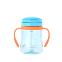 Bouteille d'eau pour bébé en plastique sans BPA, design personnalisé, avec paille, style minimaliste, capacité de 330 ml, pour la rentrée scolaire