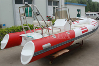 16 pieds en fibre de verre aluminium fond en V profond coque de pêche nervure PVC/Hypalon gonflable Sport Yacht ponton bateau en vente