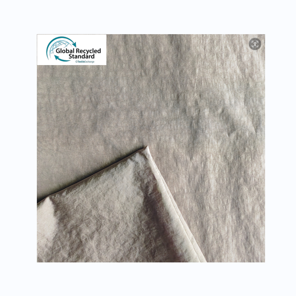 100% Recycled Nylon Wrinkly Fabric 40D Sun-protective Cotton Clothing Environmental protection
