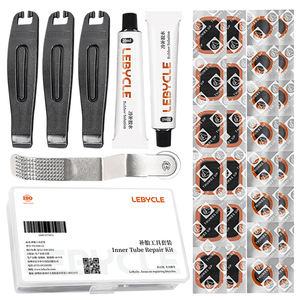 LEBYCLE <span class=keywords><strong>Kit</strong></span> de Reparación de Neumáticos para Bicicleta de Montaña y Carretera Caja de Parches para Cámara de Aire Pegamento y Parche para <span class=keywords><strong>Pinchazos</strong></span> de Cámara de Bicicleta Fuerte Adhesión Herramientas Portátiles - Product Image 1