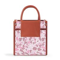 Sac à main carré compact en cuir PU avec motif camouflage abstrait sur mesure, poignée supérieure et bandoulière, idéal pour les trajets quotidiens et les week-ends