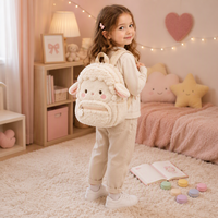 Sac à dos en peluche agneau ODM OEM, fabricant de sacs à dos en peluche mouton, certifié CPC CE, vente en gros personnalisée en vrac