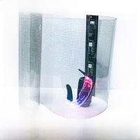Écran transparent LED flexible à grille couleur intégrale pour vitrine de centre commercial en verre, vente en gros