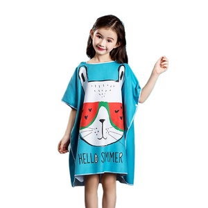 Maillot <span class=keywords><strong>de</strong></span> <span class=keywords><strong>bain</strong></span> à capuche en microfibre à séchage rapide imprimé par sublimation <span class=keywords><strong>de</strong></span> dessin animé personnalisé pour enfants <span class=keywords><strong>poncho</strong></span> <span class=keywords><strong>de</strong></span> surf à langer - Product Image 1