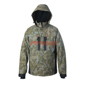 Chaqueta Impermeable, Transpirable y Cortavientos para Deportes + Pantalones con Tirantes, Sin Elasticidad, Patrón de Camuflaje Verde Oliva, Acolchado - Product Image 1