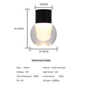 Mini lámpara de techo compacta de 5W LED, lámpara de metal. - Product Image 6