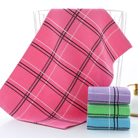 Exportation transfrontalière doux absorbant coton torchon carré teint en fil ménage chiffon de nettoyage avec technique tissée pour une utilisation à la plage