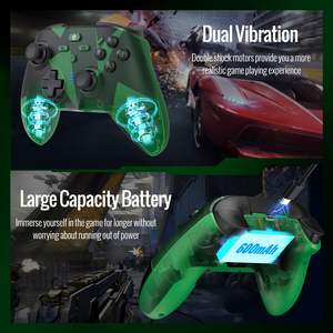 Funda de Dedo Inalámbrica para Juegos, Plegable, ABS, 2.4GHz, Adaptador, Doble Vibración, Turbo, Marco, Camuflaje Azul Verde, Ligera, Hecha en China - Product Image 4