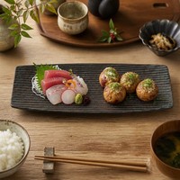Assiette de service en mélamine incassable et empilable de style japonais, 11 pouces, en forme de carreau, pour sushis, sashimi, tempura