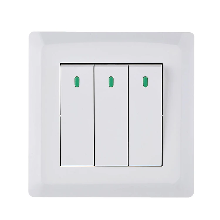 RTS New Style British Standard 3 Gang 2 Way Light Plate Switch 250v Electrical Switch White Wall Switch for Home