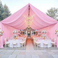 Rideaux de plafond personnalisés de couleur rose 5*20 pieds pour mariages et fêtes, long rideau de plafond pour tente ou auvent