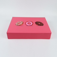 Boîte à donuts jetable en papier de qualité alimentaire, personnalisée avec logo et taille, pour la vente en gros de pâtisseries et de snacks