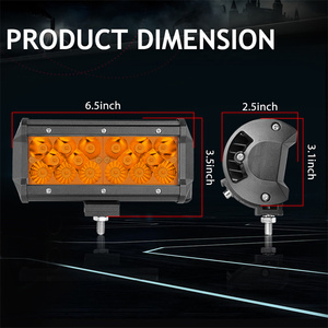 Phare de travail LED X Series 6,5 pouces 48 Watts à faisceau large et concentré, lumière ambrée, pour véhicule tout-terrain 4x4 - Product Image 2