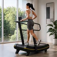 Tapis de course mécanique pliable incurvé à logo personnalisé et marque privée ZB-WTP-6, non motorisé, pour la maison, avec support OEM ODM