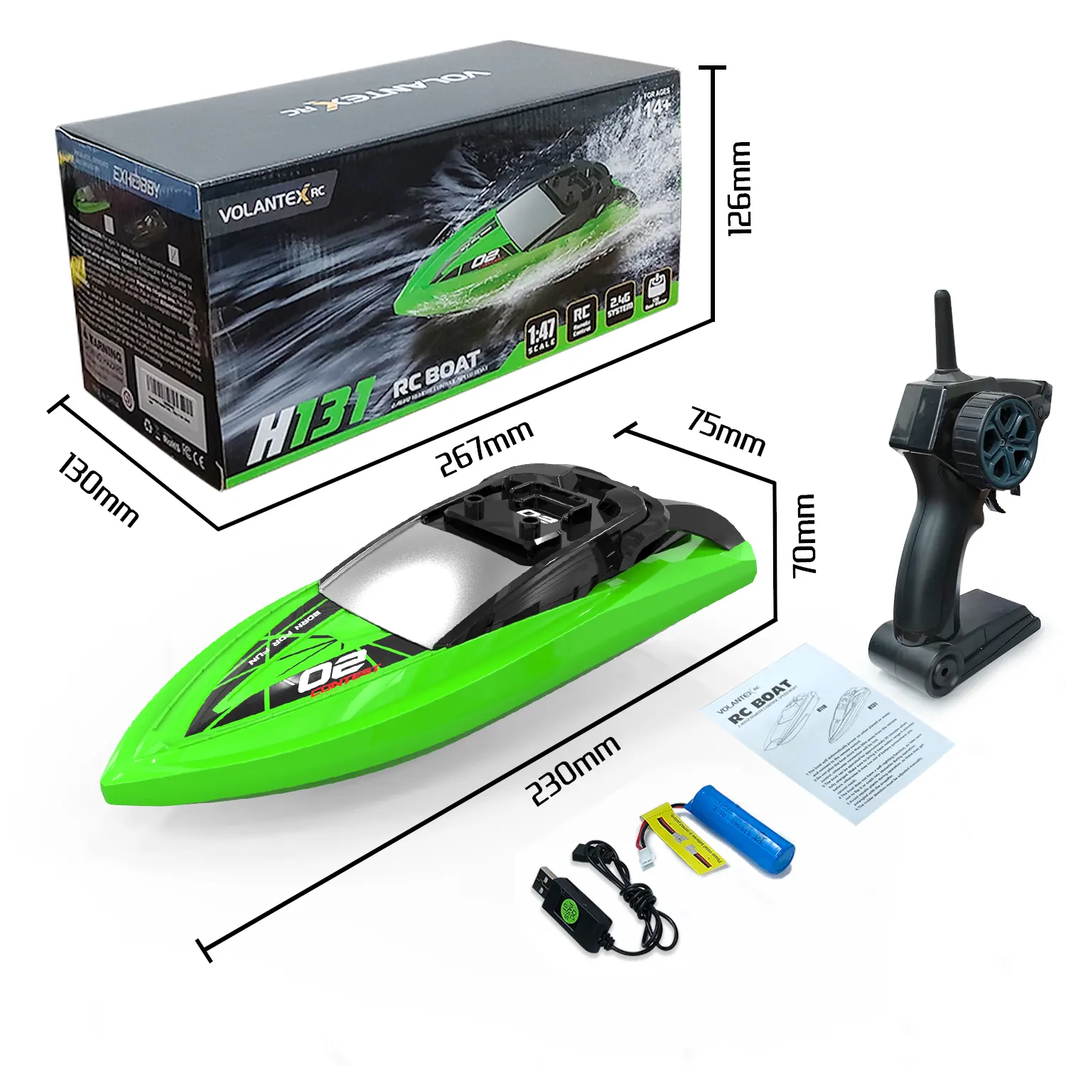 Volantex 2.4G RTR Remote Control Racing Boats for Pools and Lakes