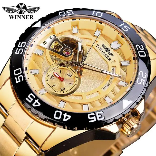 Winner OEM Custom Logo Watch In Mechanical Watches Hot Sale Steel Band Luminous Hands Big Dial Dropshipping Discount