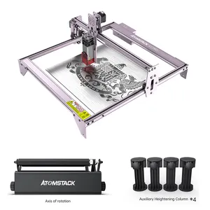 ماكينة القطع والنقش بالليزر ATOMSTACK A5 Pro 40W مع آلة النقش بالليزر الأسطوانة الدوارة Y-axis لعلب الأجسام الأسطوانية