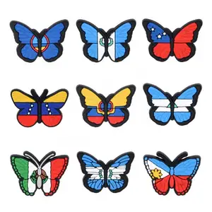 New glowing Evil Eye shoe charms anime blood in out Halloween Horror Mexican Butterfly for Shoe Decoration Charm