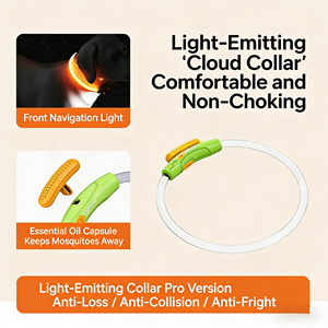 Collar Luminoso LED Recargable para Mascotas, Perros y Gatos, Anillo de Seguridad Luminoso Impermeable para Caminar por la Noche, Antipérdida - Product Image 2