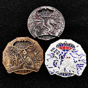 Nouveau luxe Double face en relief Dragon <span class=keywords><strong>Roulette</strong></span> D4 D12 D8 D10 D6 D20 RPG dés métal Fidget Spinner mdn dés avec boîte gratuite - Product Image 3